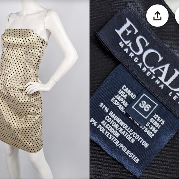 Escada Gold and Black Star Pattern Dress - Picture 3 of 17